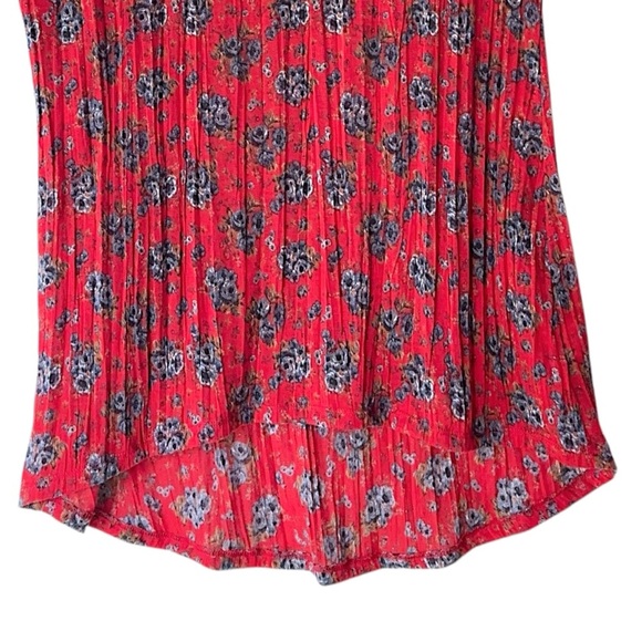 FREE PEOPLE | NWOT RED FLORAL TUNIC TANK TOP RACER BACK | MEDIUM - Picture 4 of 7